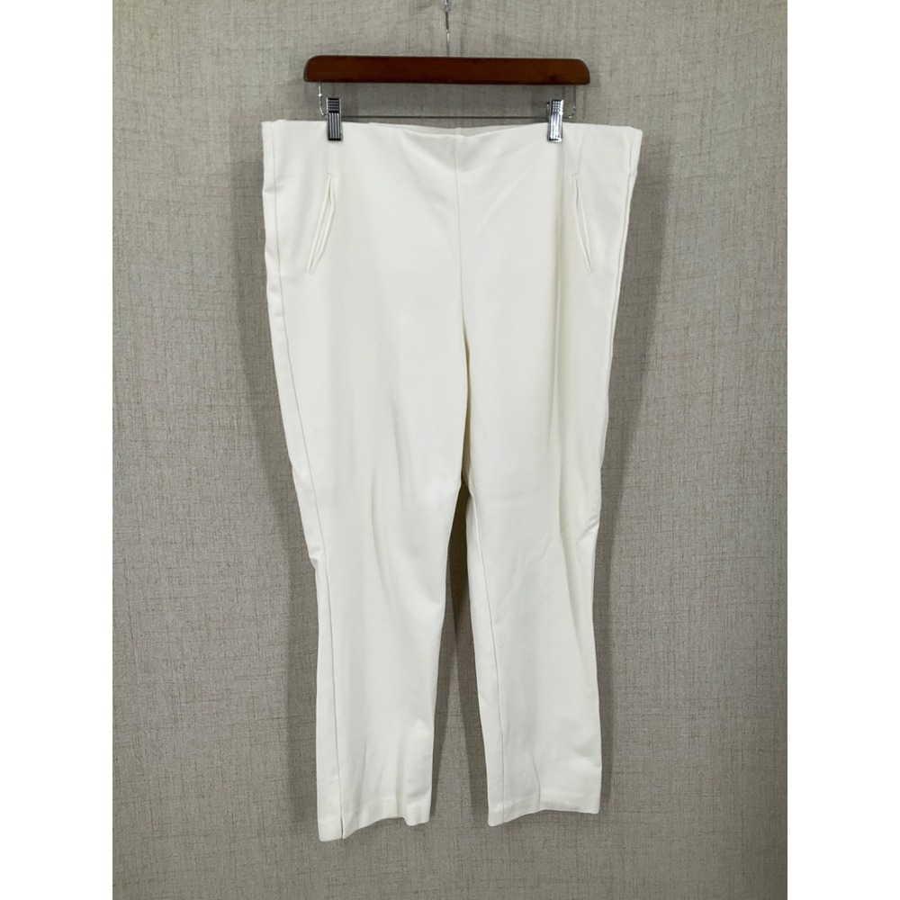 Chico's Brigitte So Slimming Pants Women 3 XL White Rayon Ankle Pull On Slim